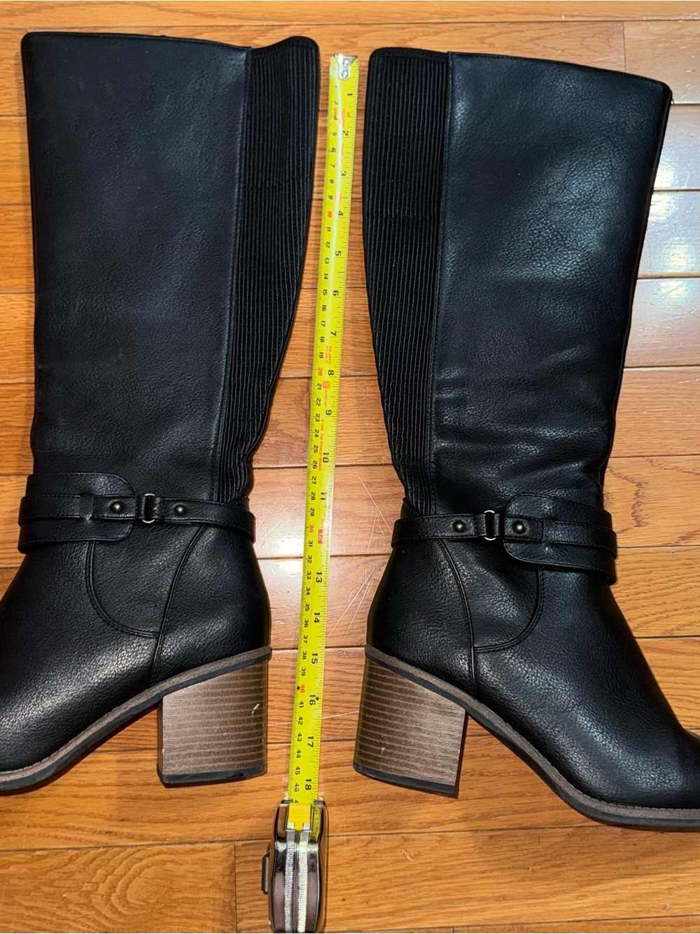 Sonoma Black Mid-Calf Block Heel Women's Boots - Picture 9 of 15